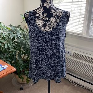 LOFT Blue & Black Printed Tank-S